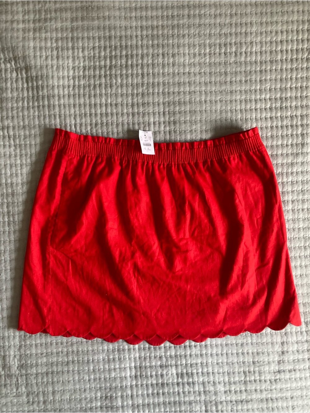 NWT J. Crew Linen Blend Sidewalk Skirt Size 22 Red